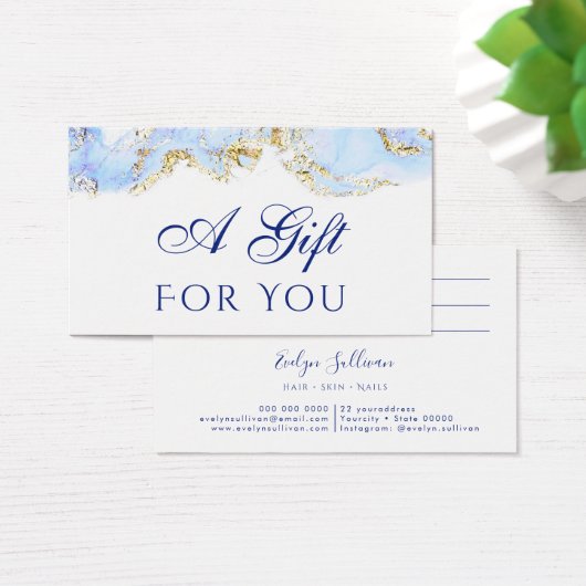 carte cadeau design en marbre bleu (Bureau)