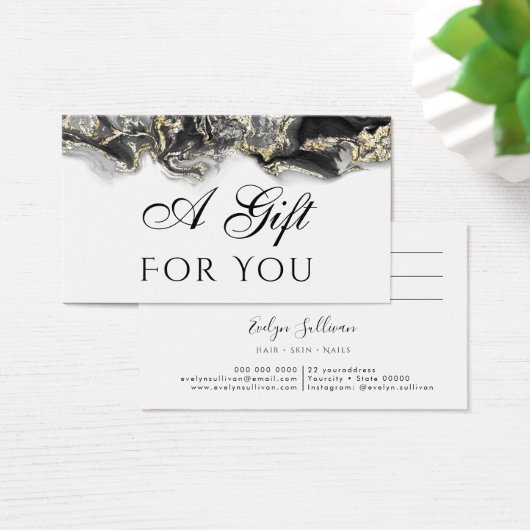 carte cadeau design en marbre noir (Bureau)