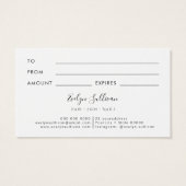 carte cadeau design en marbre noir (Dos)