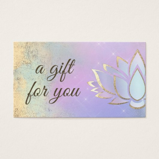 carte cadeau design lotus bleu violet (Devant)