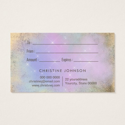 carte cadeau design lotus bleu violet (Dos)