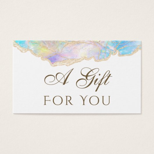 Carte cadeau design opal bleu (Devant)