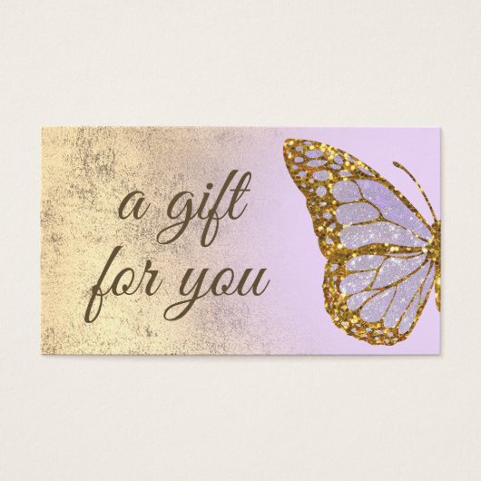 carte cadeau design papillon lavande (Devant)