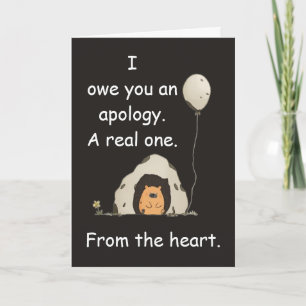 Carte cadeau d'excuse d'anniversaire tardif avec h