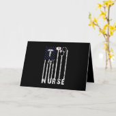 Carte Cadeau d'infirmière | Infirmière Drapeau Américain (Fleur jaune)