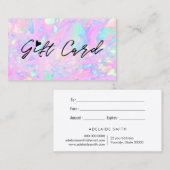 carte cadeau d'inspiration opale rose (Devant / Derrière)