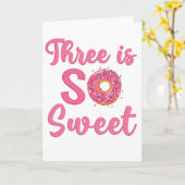 Carte Cadeau Donut Sucré 3ème Anniversaire Fille 3 Ans (Fleur jaune)