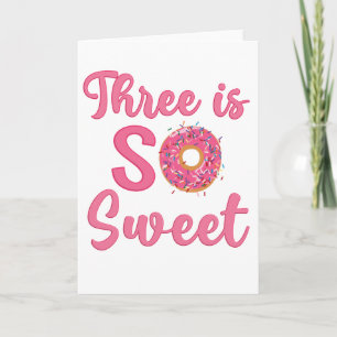 Carte Cadeau Donut Sucré 3ème Anniversaire Fille 3 Ans