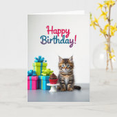 Carte Cadeau Douce Chatte (Fleur jaune)