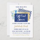 Carte cadeau Douche Bleu et Plumes d'or (Devant)