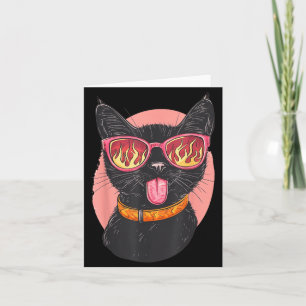 Carte Cadeau drôle de chat noir rétro vintage pour les a