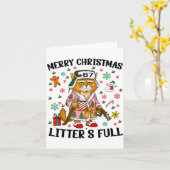 Carte Cadeau drôle de chaton Noël Litière pleine 67 Noël (Fleur jaune)