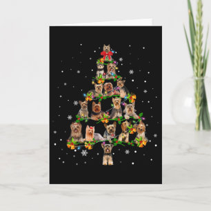 Carte Cadeau drôle de chien de Noël Terrier Yorkshire Sa