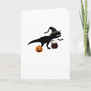 Carte Cadeau drôle de Halloween de sorcière de dinosaure