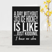 Carte Cadeau drôle de hockey sur glace 3x3 (Fleur jaune)