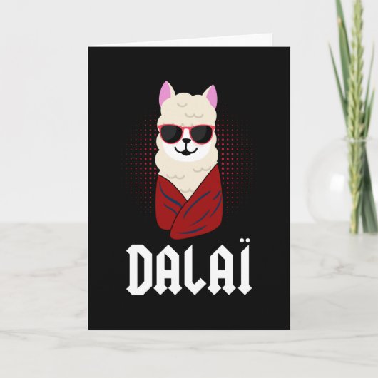Carte Cadeau drôle de lama dalaï-lama pour alpaga lama d (Devant)