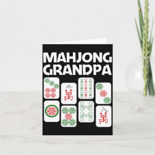 Carte Cadeau drôle de Mahjong grand-père papa hommes jeu