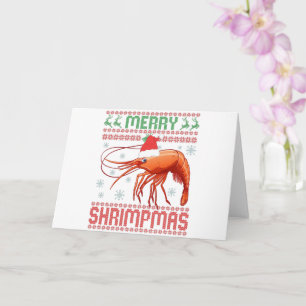 Carte Cadeau drôle de pull moche de Noël Merry Shrimpmas
