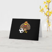 Carte Cadeau drôle de soccer de dinde de Thanksgiving (Fleur jaune)