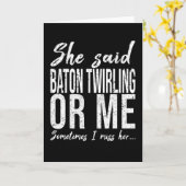 Carte Cadeau drôle de sport de manipulation de bâton (Fleur jaune)