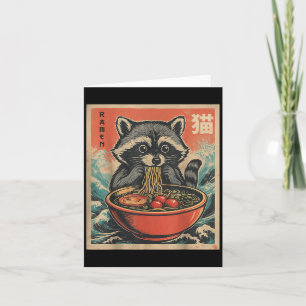 Carte Cadeau drôle Kawaii japonais Ramen Raton laveur An
