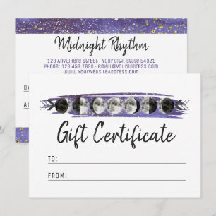 Carte cadeau du cycle lunaire à l'aquarelle pour l