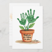 Carte Cadeau Éditable Enseignant Avec Empreinte D'Art (Devant / Derrière)