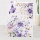 Carte Cadeau élégant de fleurs violettes pour la fête de (Dos)