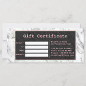 Carte Cadeau élégant en marbre noir Rose or (Dos)