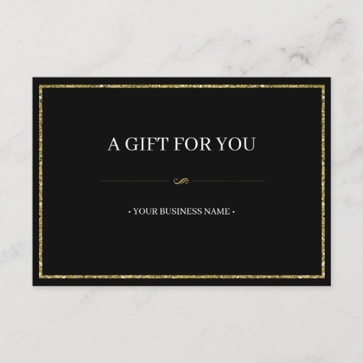 Carte cadeau Elegant Gold Parties scintillant (Devant)