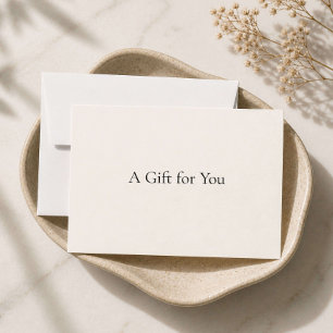 Carte Cadeau Élégante Minimaliste de Luxe Ivoire