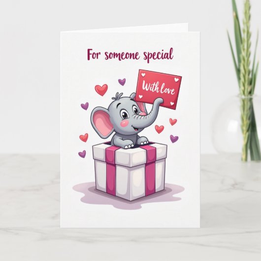 Carte Cadeau Éléphant d'Amour (Devant)