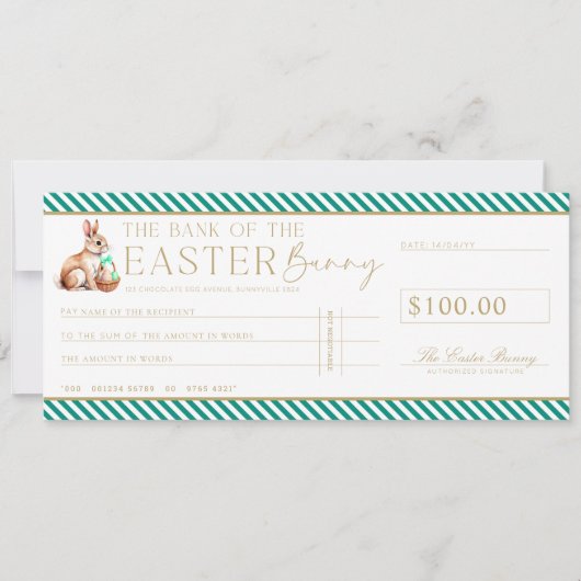 Carte cadeau Emerald Green Easter Check (Devant)