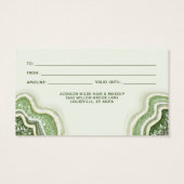 Carte cadeau Emerald Green Parties scintillant Aga (Dos)