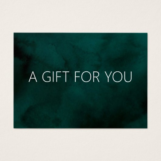 Carte cadeau Emerald Watercolor Monogram - Custom (Devant)