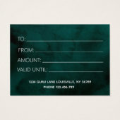 Carte cadeau Emerald Watercolor Monogram - Custom (Dos)
