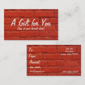 Carte cadeau en briques rouges (Devant / Derrière)