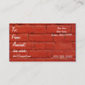 Carte cadeau en briques rouges (Dos)