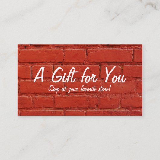 Carte cadeau en briques rouges (Devant)