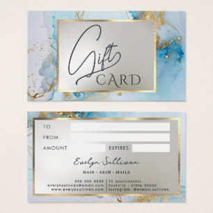 carte cadeau en marbre bleu