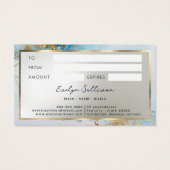 carte cadeau en marbre bleu (Dos)