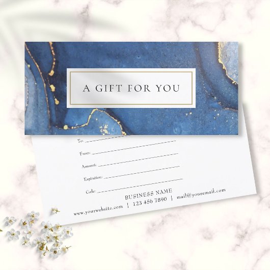 carte cadeau en marbre bleu or Chic Agate