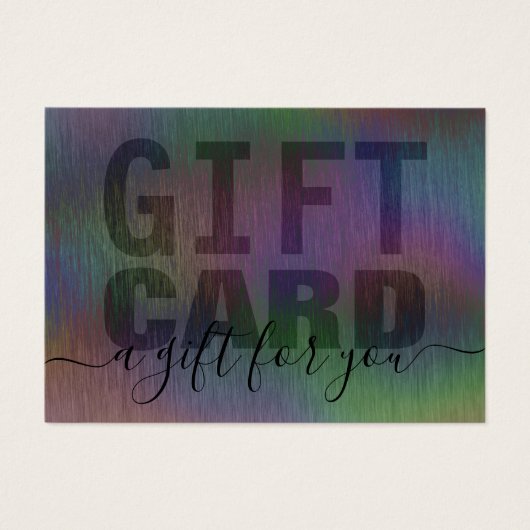 Carte cadeau en métal brossé arc-en-ciel noir (Devant)