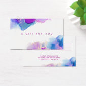 Carte-cadeau encre alcoolique bleu violet Script S (Bureau)