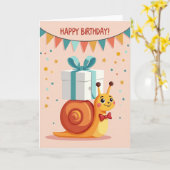Carte Cadeau Escargot Joyeux (Fleur jaune)