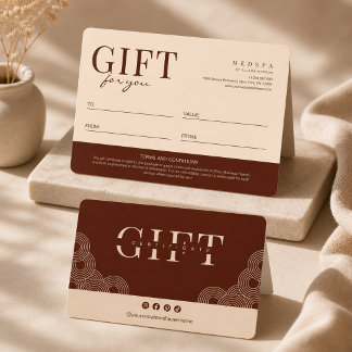 Carte Cadeau Esthéticienne du Salon de Spa en Terr