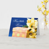 Carte Cadeau et Lys d'anniversaire de 86 ans (Fleur jaune)