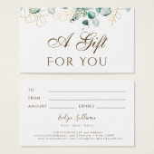 Carte cadeau Eucalyptus (Devant & derrière)