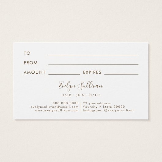 Carte cadeau Eucalyptus (Dos)