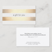 Carte cadeau Faux Gold Foil Striped Retail (Devant / Derrière)